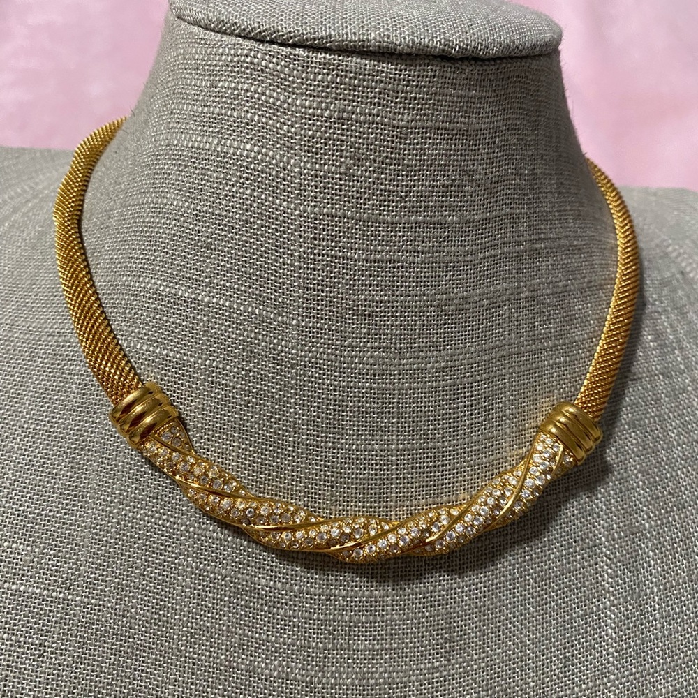 Swarovski Gold Spiral Necklace